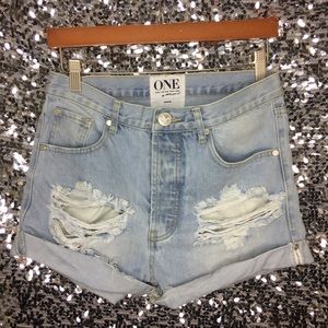 One Teaspoon Denim Shorts. Mid Rise